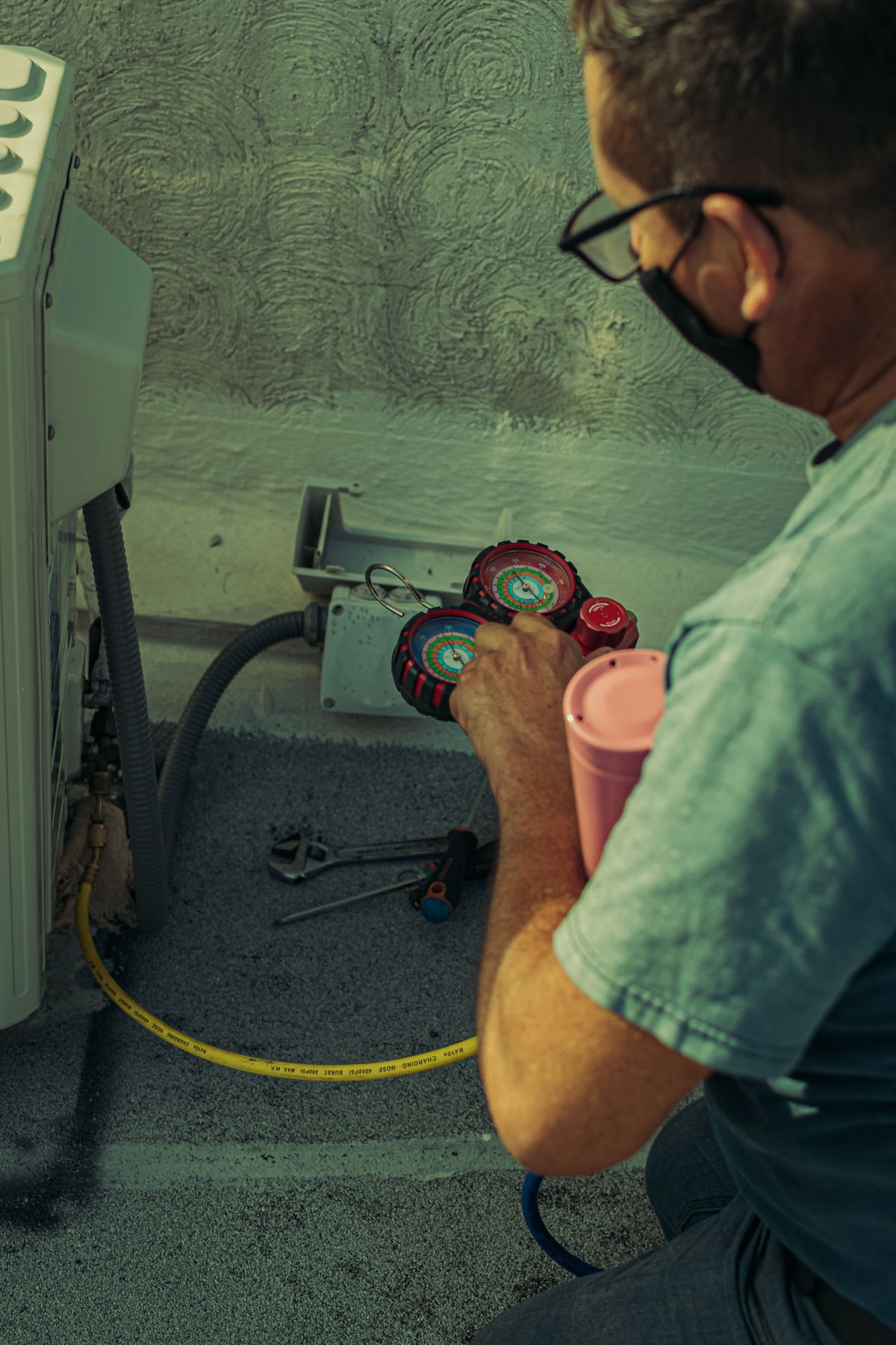 Service professional at work on a home-service call